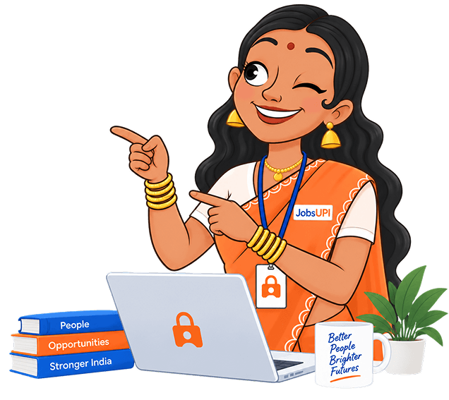 JobsUPI mascot illustrating easy hiring and candidate matching